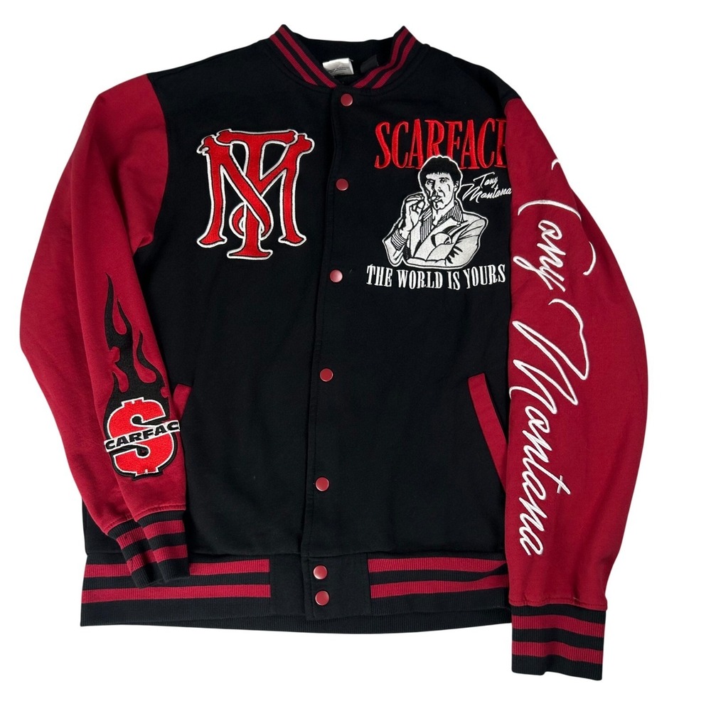 Vintage Scarface Tony Montana Varsity Bomber Jacket The World Is Yours Medium